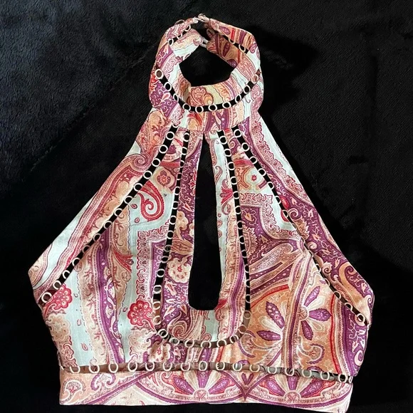 Zimmermann Paisley Halter Crop Top - Picture 12 of 15